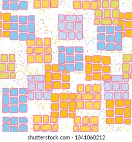 Seamless texture. Blocks of nine stones randomly arranged on an abstract background.