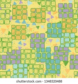 Seamless texture. Blocks of nine stones randomly arranged on an abstract background.