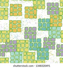 Seamless texture. Blocks of nine stones randomly arranged on an abstract background.