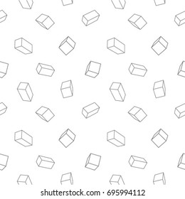 Seamless texture of blocks for website. Wireless background with boxes. Seamless pattern of cubes. Set of rectangular blanks. Vector boxes with different angles. Bricks on white background.