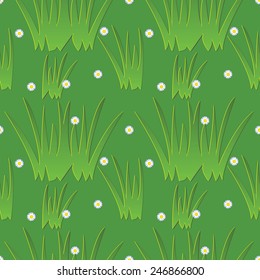 seamless texture of blooming green field with flowers