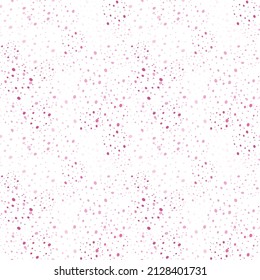 Nahtlose Textur mit rosafarbenen Flecken. Hintergrund mit kleinen Flecken in Form von Splash. Vektorgrafik.