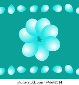 Seamless texture. Blue air  balls on a turquoise background