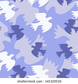 Seamless texture with blue bird