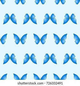 Seamless texture.  Blue butterflies on a Blue background