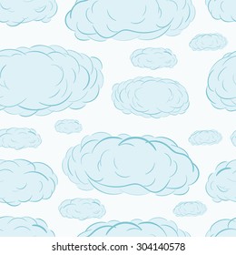 Seamless texture with blue clouds in the sky