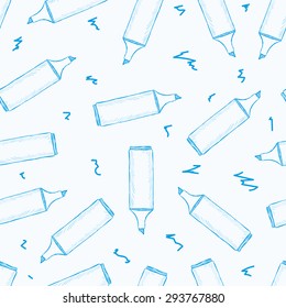 Seamless texture with blue contours of markers