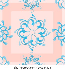 seamless texture with blue flowers mosaic endless pattern