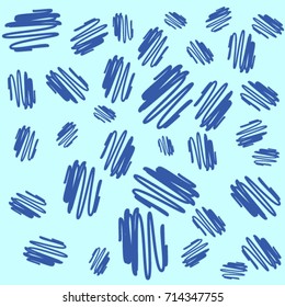 Seamless texture. Blue scribble on a blue background