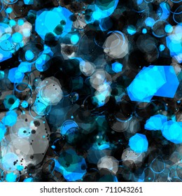 Seamless texture. Blue template with spots. Abstract vector background for web page, banners, fabric, home decor, wrapping