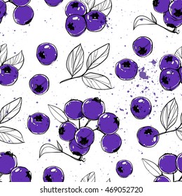 Seamless texture. Blueberry. Blueberries. Background with berries. Great textures for your design. Background for your blog. Nice background for your projects. Desktop wallpapers.