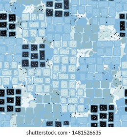 Seamless texture. Brick blocks are scattered across an abstract field.