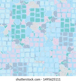 Seamless texture. Brick blocks are scattered across an abstract field.