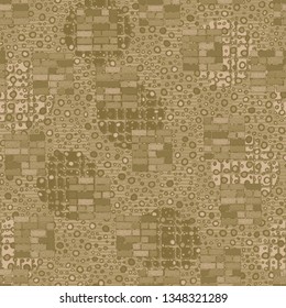 Seamless texture. Brick fragments of walls randomly located on an abstract background.