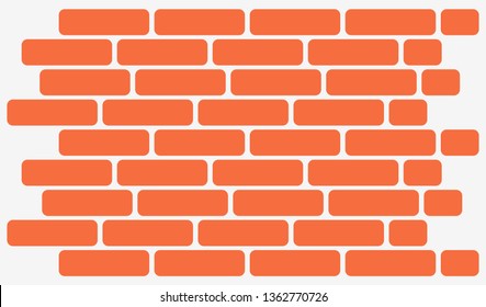 Seamless texture: brick wall with rounded corners Version №3