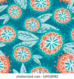 Seamless texture with bright flowers. Seamless pattern can be used for wallpaper, pattern fills, web page background,surface textures. Gorgeous seamless floral background.