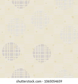 Seamless texture. Broken circles against a background of checkered striped texture. Abstraction. Pleasant background.