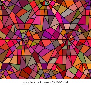 Seamless texture with a broken stained glass. Vector background. 