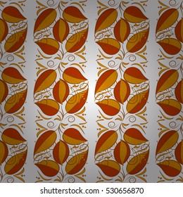 Seamless texture. Brown, beige, orange, white. Curls. vector illustration texture.