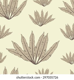 Seamless texture with brown bunches of feathers