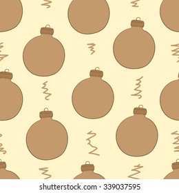 Seamless texture with brown Christmas balls