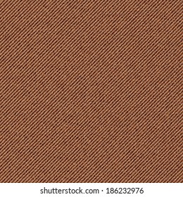 Seamless texture of brown denim diagonal hem. Vector illustration.