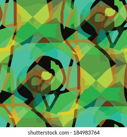 seamless texture brown, green (EPS 8) america ancient background wallpaper cubism impressionism decoration