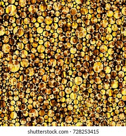 Seamless texture with brown uneven surface and black circles pattern. Abstract vector background for web page, banners, fabric, home decor, wrapping. Wooden effect