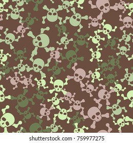 Seamless texture. Brutal camouflage "Jolly Roger."
