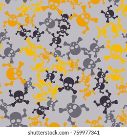 Seamless texture. Brutal camouflage "Jolly Roger."