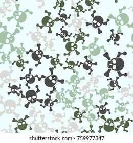 Seamless texture. Brutal camouflage "Jolly Roger."