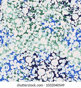 Seamless texture from bubbles and oblique stars. Fashionable camouflage for outdoor recreation and the city.