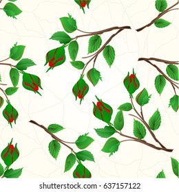 Seamless texture buds purple rose cracks in the porcelain vintage hand draw vector illustration