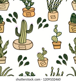 Seamless texture with cactuses, Seamless pattern can be used for wallpaper, pattern fills, web page background,surface textures.
