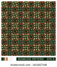 Seamless texture in a cage. Classic scottish cage. Design recurring ornament from primitive geometric figures. Vector pattern from squares 