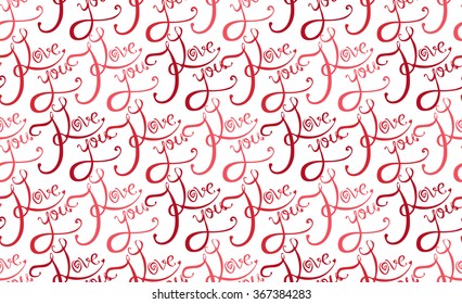 Seamless Texture Calligraphic Inscription Love You Stock Vector ...