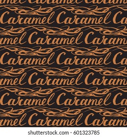 seamless texture of caramel lettering vector