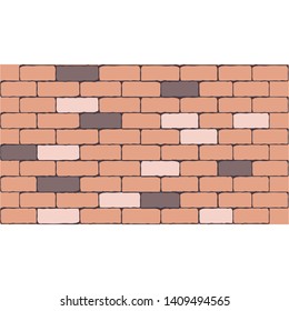 Seamless texture of a cartoon brick wall