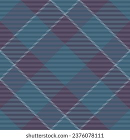 Seamless texture check of plaid pattern vector with a tartan fabric textile background in cyan and pastel colors.