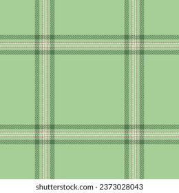 Seamless texture check of vector tartan plaid with a fabric textile pattern background in light and green colors.