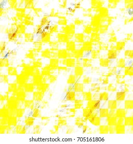 Seamless texture with checkerboard pattern. Yellow and white. Abstract vector background for web page, banners, fabric, home decor, wrapping 