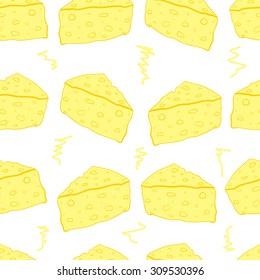 Seamless texture with cheese and a scribble
