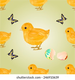 Seamless texture chick Easter background vector illustration