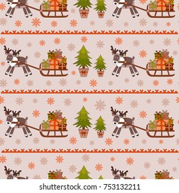 seamless texture with christmas reindeer