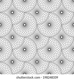 Seamless texture with circle elements. Vector art.