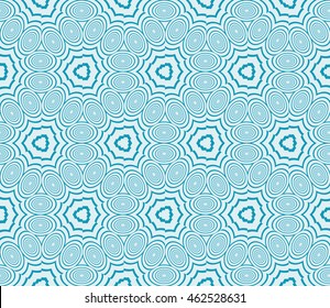 Seamless texture of circle. Optical illusion. Vector illustration. For the interior design, printing, web and textile design. Blue color