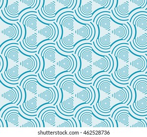 Seamless texture of circle. Optical illusion. Vector illustration. For the interior design, printing, web and textile design. Blue color