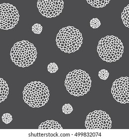 Seamless texture of circles, flowers. The irregular geometric shape for your design. Vector background