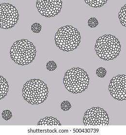 Seamless texture of circles, flowers. The irregular geometric shape for your design. Vector background