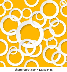 Seamless texture circles. Illustration on orange background.